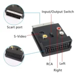 JUNSUNMAY 21 Pin Scart Male to Female S-Video 3 RCA Adapter Switchable in Out Audio Converter - Image 4