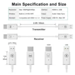 Wireless HDMI Transmitter and Receiver Kit, HDMI Wireless Extender Adapter, 1080P 60fps Video Audio Projecting for PC, Laptop, Camera to HDTV/Projector - Image 2
