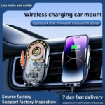 C13 Wireless Car Charger 15W Car Charging Station Automatic Induction Phone Holder Bracket - Image 3