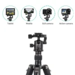 JMARY KT325+NB30 1.6m Portable Aluminum Alloy Action Camera Rotating Tripod Holder - Image 3