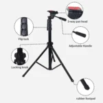 JMARY KP2206 Multi-functional Adjustable Portable Camera Tripod 1.7m Floor Stand - Image 2