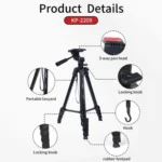 JMARY KP2209 Horizontal Extension Rod Cell Phone Camera Folding Tripod Stand - Image 2