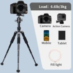 JMARY KT25+H30 For Selfie Live Streaming Lightweight Portable Desktop Mini Tripod Set - Image 3