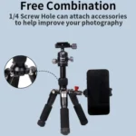 JMARY KT25+H30 For Selfie Live Streaming Lightweight Portable Desktop Mini Tripod Set - Image 4