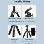 JMARY KT25+H30 For Selfie Live Streaming Lightweight Portable Desktop Mini Tripod Set - Image 7