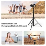 JMARY MT38 Travel Tripod Phone Holder 1.68m Telescopic Vlogging Camera Mount Tripod Stand - Image 5