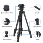 JMARY KP2599 SLR Camera Phone Live Streaming Outdoor Photography Aluminum Tripod - Image 3