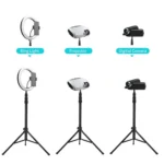 JMARY MT45 Cell Phone Clip Camera Mount Holder Telescopic Selfie Stick Outdoor Tripod Stand - Image 2