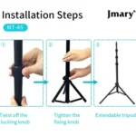 JMARY MT45 Cell Phone Clip Camera Mount Holder Telescopic Selfie Stick Outdoor Tripod Stand - Image 4