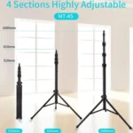 JMARY MT45 Cell Phone Clip Camera Mount Holder Telescopic Selfie Stick Outdoor Tripod Stand - Image 5