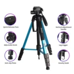 JMARY KP2264 Portable Detachable Tripod Mobile Phone SLR Camera Aluminium Alloy Stand - Image 2