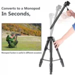 JMARY KP2264 Portable Detachable Tripod Mobile Phone SLR Camera Aluminium Alloy Stand - Image 5