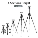 JMARY KP2234 Telescopic Aluminum Alloy SLR Camera Phone Live Streaming  Photography Tripod - Image 6