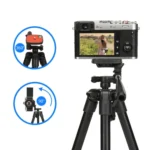JMARY KP2205 Travel Tripod Mobile Phone Holder Telescopic Camera Mount Tripod Stand - Image 5