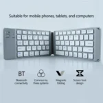 BT18 Bluetooth Keyboard Magnetic Folding Wireless Keyboard For Cell Phones Tablets Computers - Image 5