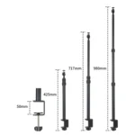 JMARY MT-49 For LED Video Light Clip Stand Adjustable Clamp Desk Mount Light Stand - Image 3