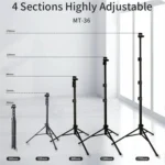 JMARY MT-36 4 Sections Adjustable Camera Stand Tripod 67-inch Live Streaming Phone Tripod - Image 4