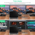 Wavlink UMD03 Triple Display Adapter Type-C Hub 12 in 1 Docking Station - Image 8