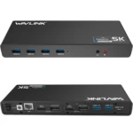 Wavlink UG69DK1 5K Type-C Dual Display USB 3.0 Video Gigabit Ethernet HDMI Docking Station - Image 2