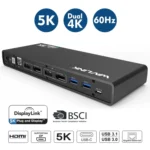 Wavlink UG69DK1 5K Type-C Dual Display USB 3.0 Video Gigabit Ethernet HDMI Docking Station - Image 3