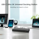 Wavlink UG69DK1 5K Type-C Dual Display USB 3.0 Video Gigabit Ethernet HDMI Docking Station - Image 4