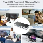 Wavlink UTD21H 60W Host Charging Thunderbolt 3 Docking Station 4K Dual Display 11 in 1 Ports - Image 4