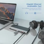 Wavlink UMD05 Display Port HDMI Port RJ45 Ethernet Triple Display MST Laptop Docking Station - Image 6