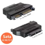 Slimline SATA 13 Pin to SATA 22 Pin Converter Adapter - Image 3
