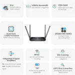 WAVLINK WN586X3 Wireless Gigabit Ethernet Router Wi-Fi 6 AX3000 Mesh Router Dual Band - Image 7