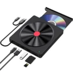 052 USB + Type-C DVD Burner Readable SD / TF Card DVD-RW Recorder PC External Optical Drive