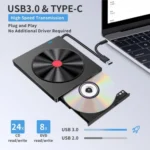 052 USB + Type-C DVD Burner Readable SD / TF Card DVD-RW Recorder PC External Optical Drive - Image 2