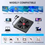 052 USB + Type-C DVD Burner Readable SD / TF Card DVD-RW Recorder PC External Optical Drive - Image 4