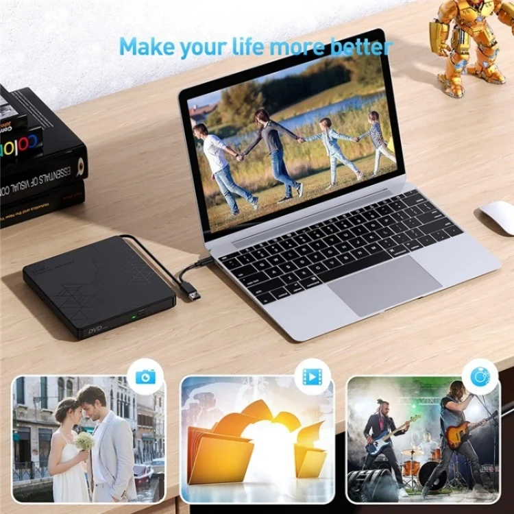 SYA0023657_4.webp BT668 Readable TF / SD Card USB Multi-Function CD Disc Player External Optical Drive DVD Burner - Image 5