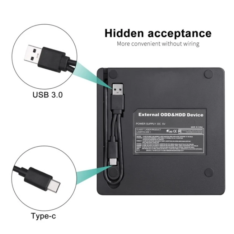 SYA0023658_5.webp BT689 Portable DVD Burner External Optical Drive CD Player Win10 USB Optical Drive Recorder - Image 6