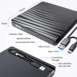BT689 Portable DVD Burner External Optical Drive CD Player Win10 USB Optical Drive Recorder - Image 7