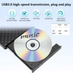 BT699 USB / Type-C External Optical Drive Case Laptop DVD Burner Portable Slim Disc Player - Image 3