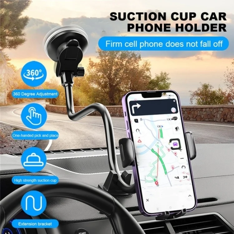 SYA0023744_B1.webp X034 Universal Truck Bus Dashboard Flexible Adjustable Windshield Suction Cup Car Phone Holder - Image 2