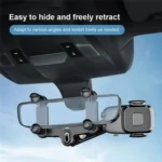 R009 Universal Vehicle Retractable Phone Clip Holder Car Rearview Mirror Cell Phone Mount - Image 3