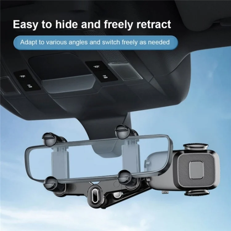 SYA0023746_B2.webp R009 Universal Vehicle Retractable Phone Clip Holder Car Rearview Mirror Cell Phone Mount - Image 3