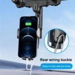 R009 Universal Vehicle Retractable Phone Clip Holder Car Rearview Mirror Cell Phone Mount - Image 4