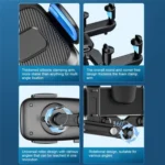 R009 Universal Vehicle Retractable Phone Clip Holder Car Rearview Mirror Cell Phone Mount - Image 6