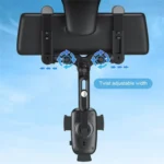 R009 Universal Vehicle Retractable Phone Clip Holder Car Rearview Mirror Cell Phone Mount - Image 7