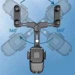 R009 Universal Vehicle Retractable Phone Clip Holder Car Rearview Mirror Cell Phone Mount - Image 8