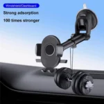 D40+105+K5 Carbon Fiber Texture Car Suction Cup Telescopic Arm Phone Holder Windshield Dashboard - Image 2