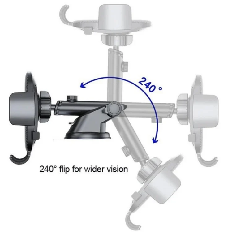 SYA0023780_3.webp D40+105+K5 Carbon Fiber Texture Car Suction Cup Telescopic Arm Phone Holder Windshield Dashboard - Image 4