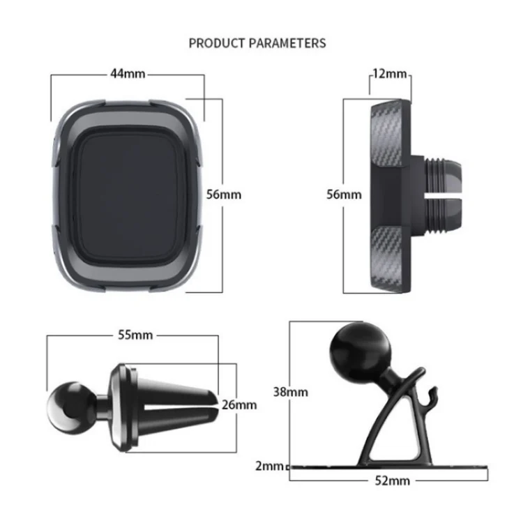 SYA0023782_1.webp C18 With Air Vent Clip Car Adhesive Dashboard Mount Magnetic Phone Holder Bracket - Image 2