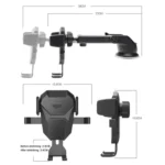 D25+105+K5 Auto Locking Car Phone Clip Telescopic Suction Cup Dashboard Phone Mount Holder - Image 2
