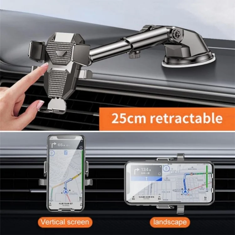 SYA0023786_B5.webp D25+105+K5 Auto Locking Car Phone Clip Telescopic Suction Cup Dashboard Phone Mount Holder - Image 6