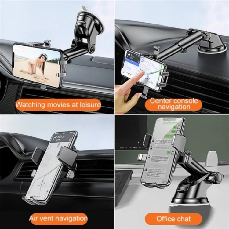 SYA0023786_B7.webp D25+105+K5 Auto Locking Car Phone Clip Telescopic Suction Cup Dashboard Phone Mount Holder - Image 8