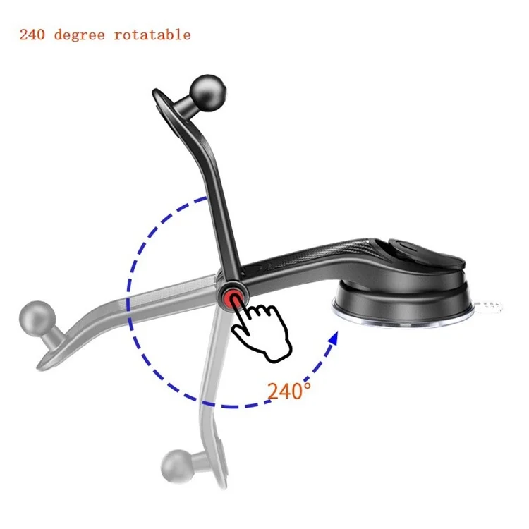 SYA0023788_B3.webp ES33 Car Mobile Phone Holder Bracket Carbon Fiber 360 Degree Rotation Suction Cup Mount - Image 4